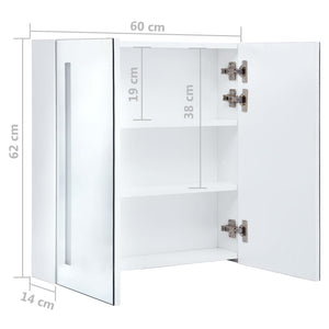 vidaXL Bathroom Cabinet Mirrored Bathroom Vanity Wall Mounted Medicine Cabinet-8