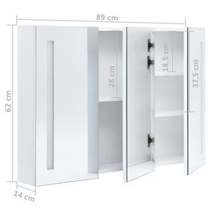 vidaXL Bathroom Cabinet Mirrored Bathroom Vanity Wall Mounted Medicine Cabinet-44