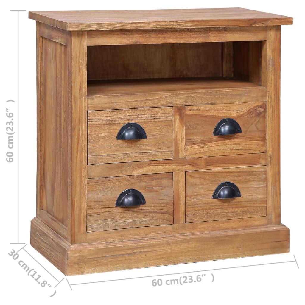 vidaXL Side Cabinet 23.6"x11.8"x23.6" Solid Teak-8