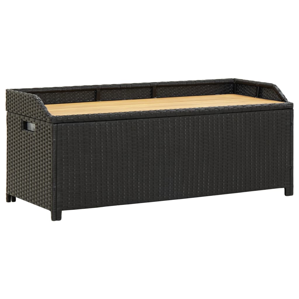 vidaXL Outdoor Storage Bench Rattan Wicker Storage Bench Deck Box Poly Rattan-0