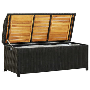 vidaXL Outdoor Storage Bench Rattan Wicker Storage Bench Deck Box Poly Rattan-4