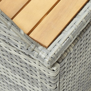 vidaXL Outdoor Storage Bench Rattan Wicker Storage Bench Deck Box Poly Rattan-8