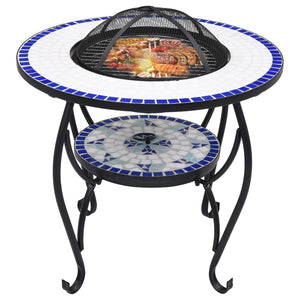 vidaXL Fire Pit Table Fireplace for Camping Picnic Outdoor Firebowl Ceramic-6