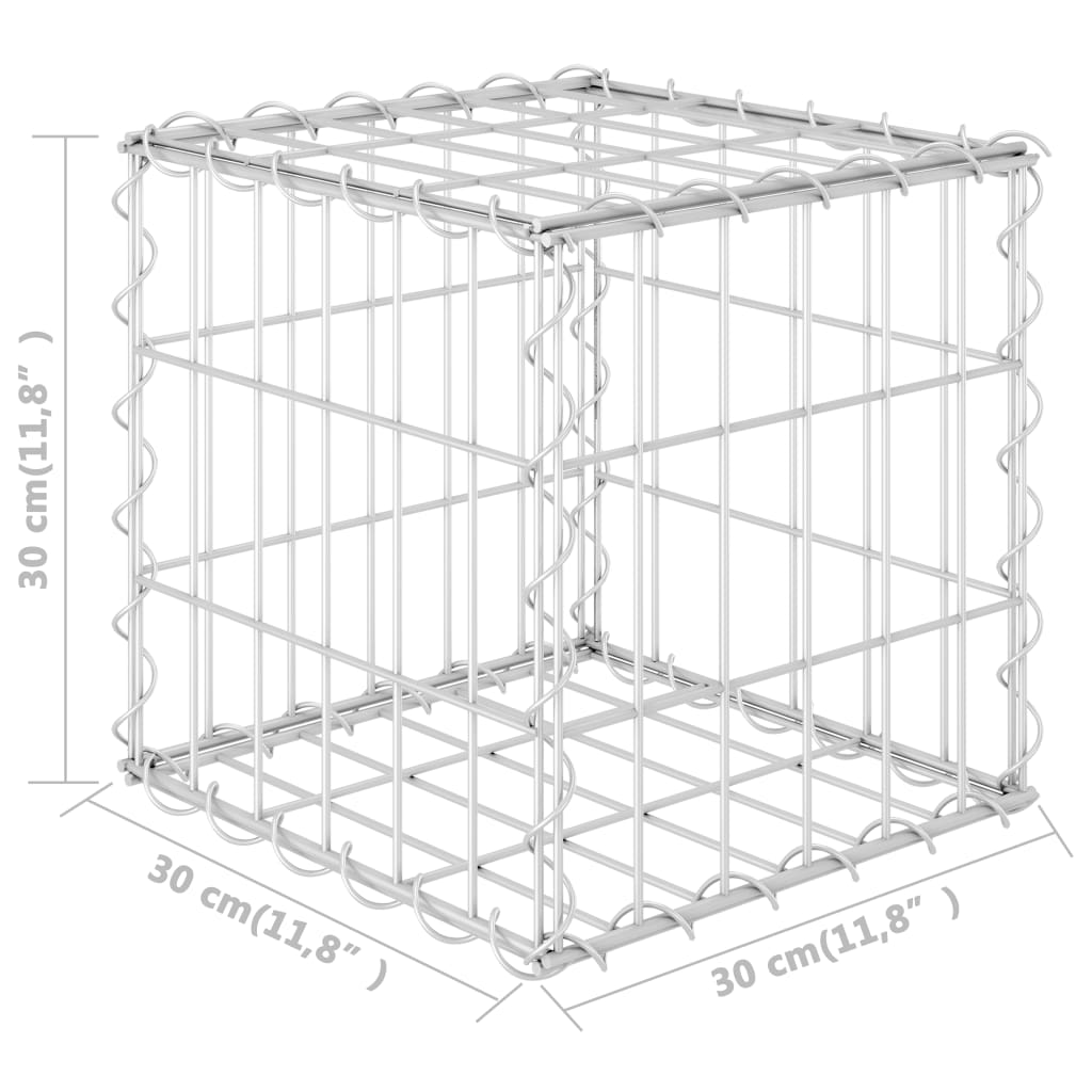 vidaXL Cube Gabion Raised Bed Steel Wire Basket Pot Garden Planter Multi Sizes-15