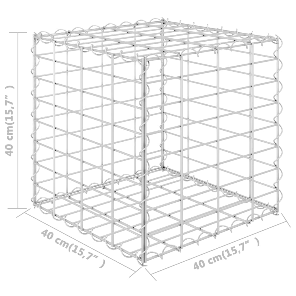 vidaXL Cube Gabion Raised Bed Steel Wire Basket Pot Garden Planter Multi Sizes-20