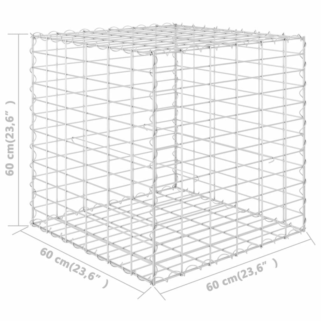 vidaXL Cube Gabion Raised Bed Steel Wire Basket Pot Garden Planter Multi Sizes-9