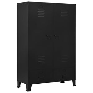 vidaXL Wardrobe Industrial Black 35.4"x15.7"x55.1" Steel-0