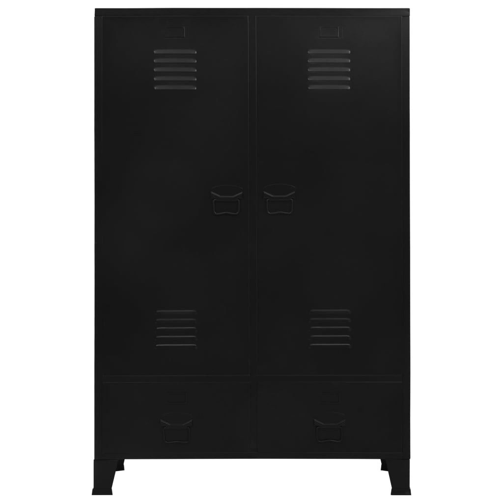 vidaXL Wardrobe Industrial Black 35.4"x15.7"x55.1" Steel-2