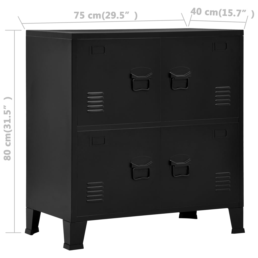 vidaXL Industrial Storage Chest Anthracite 29.5"x15.7"x31.5" Steel-35