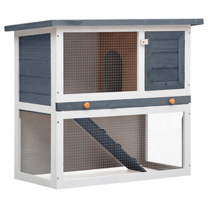 vidaXL Rabbit Hutch Bunny Cage House with Pull Out Tray Ramp Solid Pine Wood-4