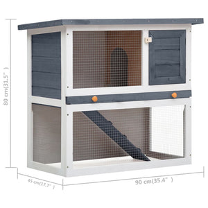 vidaXL Rabbit Hutch Bunny Cage House with Pull Out Tray Ramp Solid Pine Wood-5