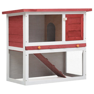 vidaXL Rabbit Hutch Bunny Cage House with Pull Out Tray Ramp Solid Pine Wood-6