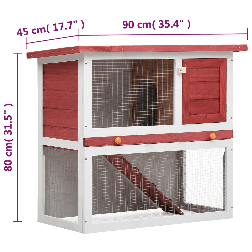 vidaXL Rabbit Hutch Bunny Cage House with Pull Out Tray Ramp Solid Pine Wood-7