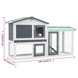 vidaXL Rabbit Hutch Bunny Cage with Pull Out Tray and Ramp Solid Pine Wood-13