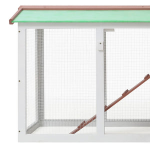 vidaXL Rabbit Hutch Bunny Cage with Pull Out Tray and Ramp Solid Pine Wood-6