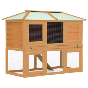 vidaXL Rabbit Hutch Bunny Cage with Pull Out Tray Rabbit Enclosure Solid Wood-3