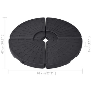 vidaXL Umbrella Base Fan-shaped 4 pcs Black-4