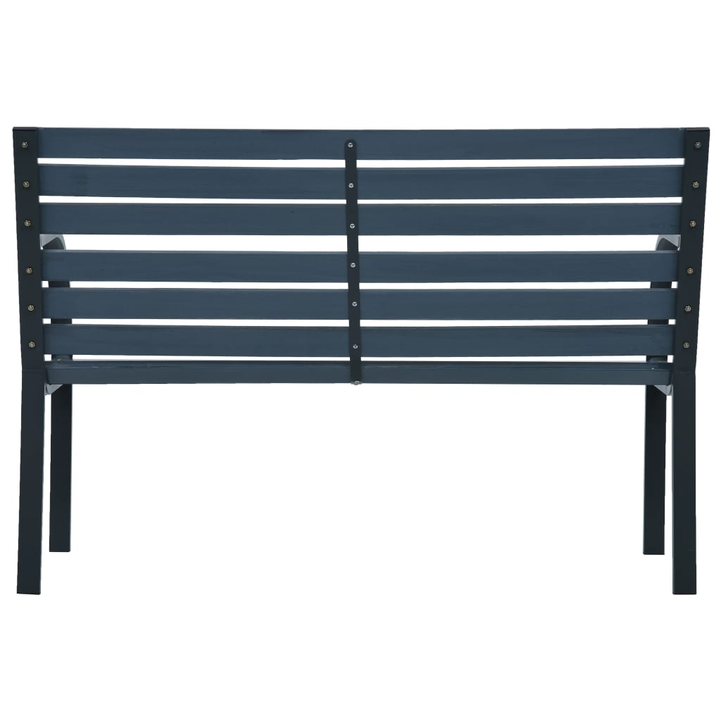 vidaXL Outdoor Patio Bench 2-Seater Bench Patio Loveseat Chair Wood and Iron-6