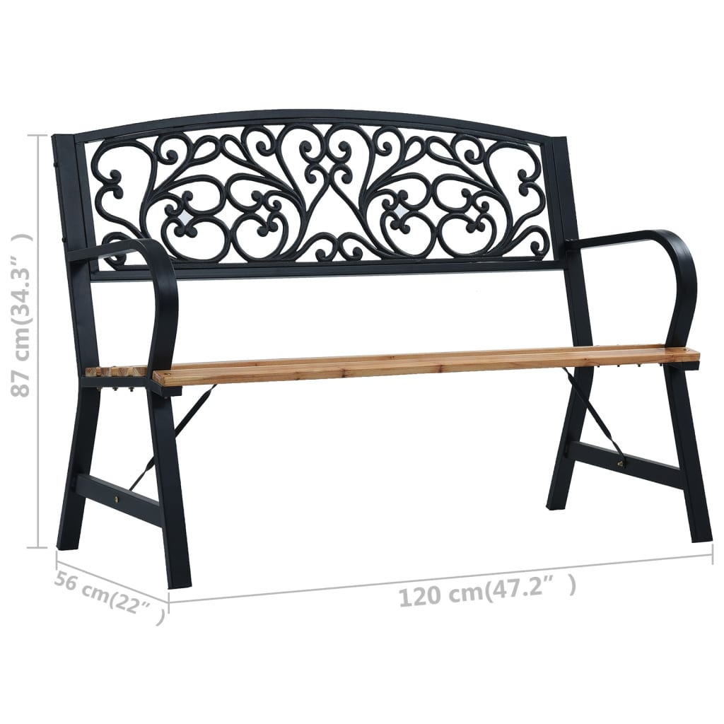 vidaXL Patio Bench 47.2" Wood-6