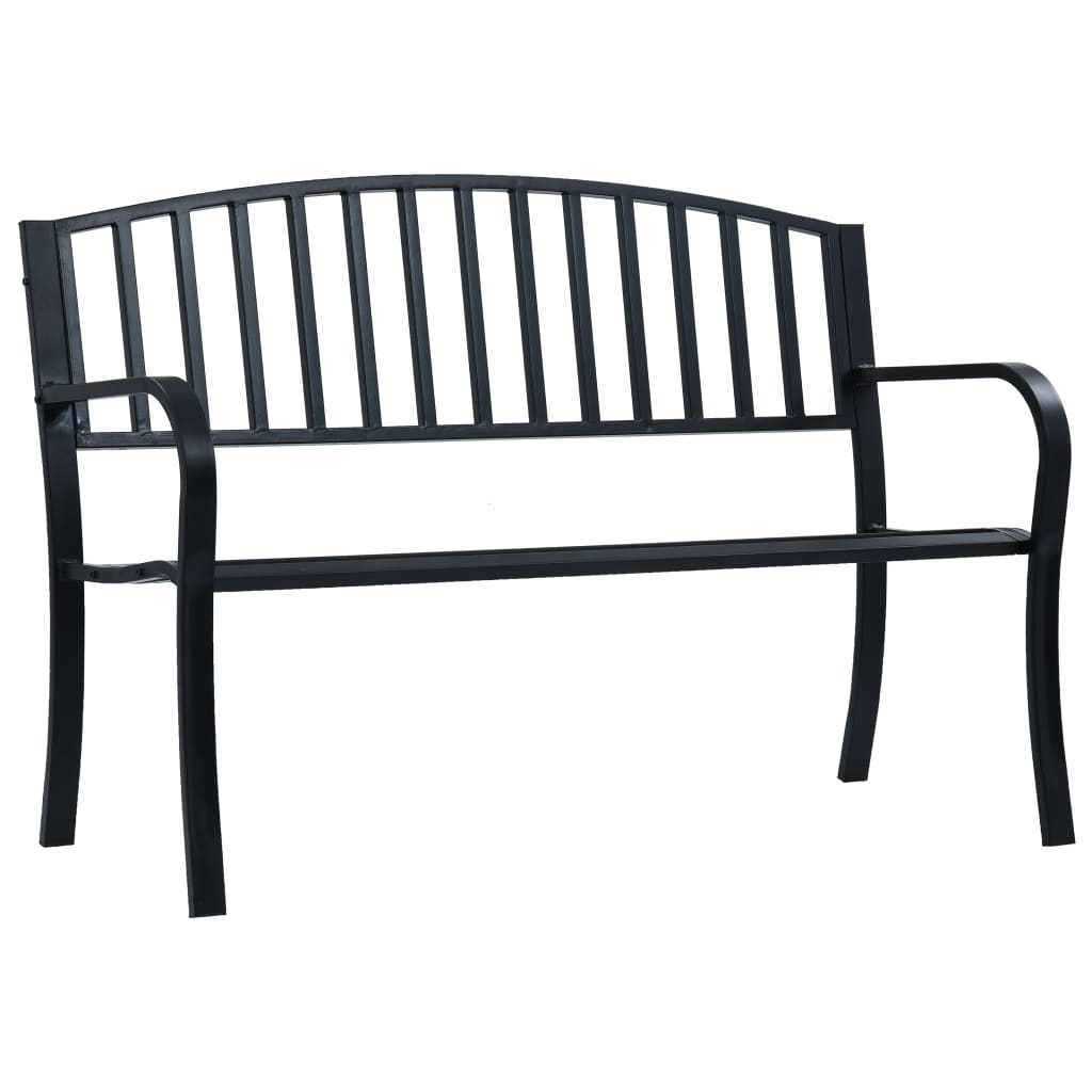 vidaXL Outdoor Patio Bench Garden Park Steel Bench for Outdoor Backyard Steel-4