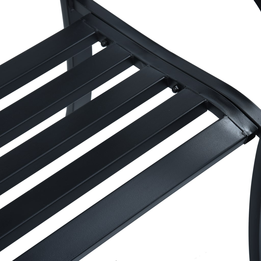 vidaXL Patio Bench 49.2" Black Steel-6