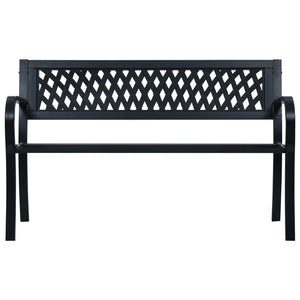 vidaXL Patio Bench 49.2" Black Steel-1