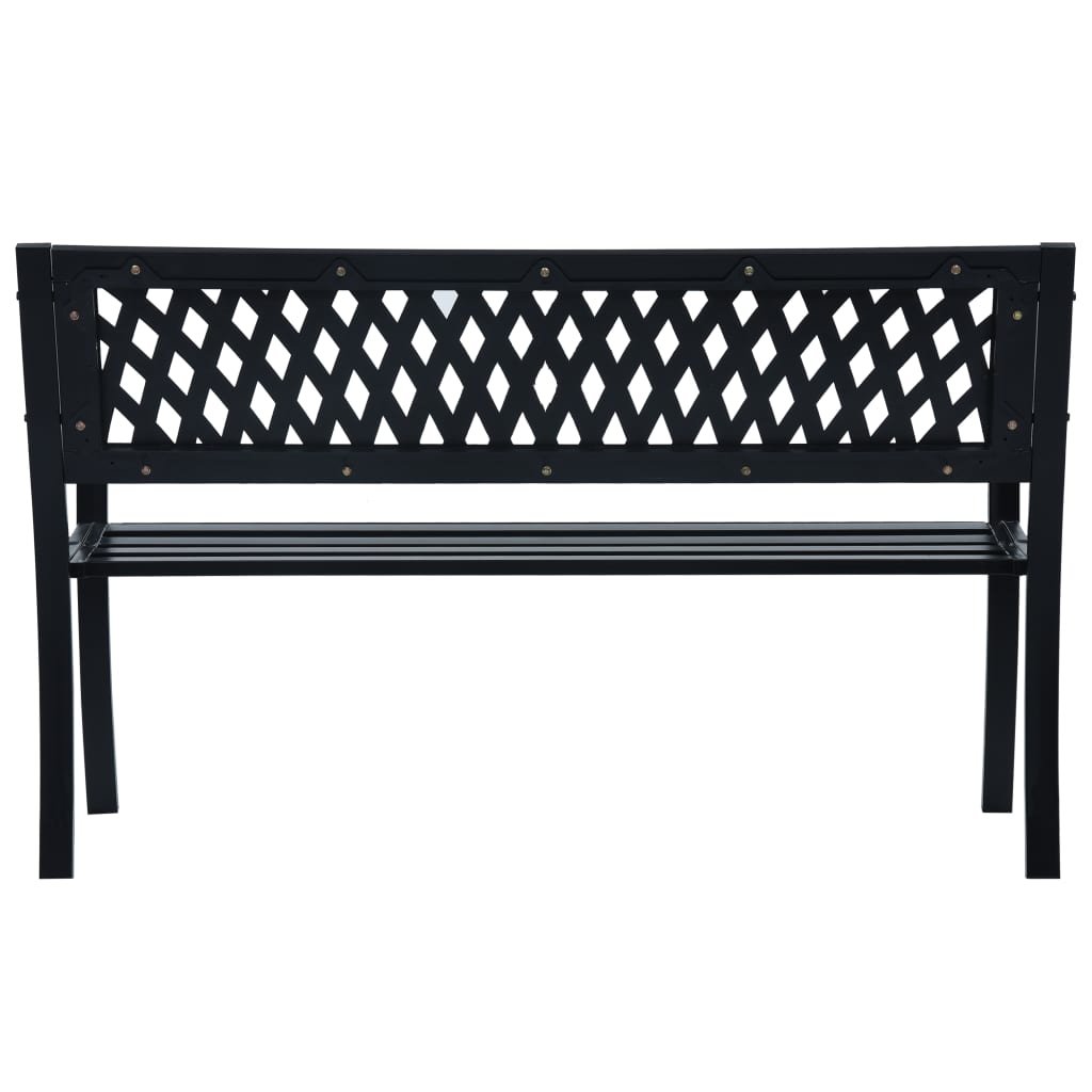 vidaXL Patio Bench 49.2" Black Steel-3