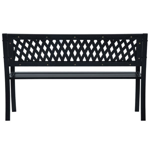 vidaXL Patio Bench 49.2" Black Steel-3