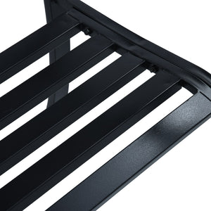 vidaXL Patio Bench 49.2" Black Steel-4