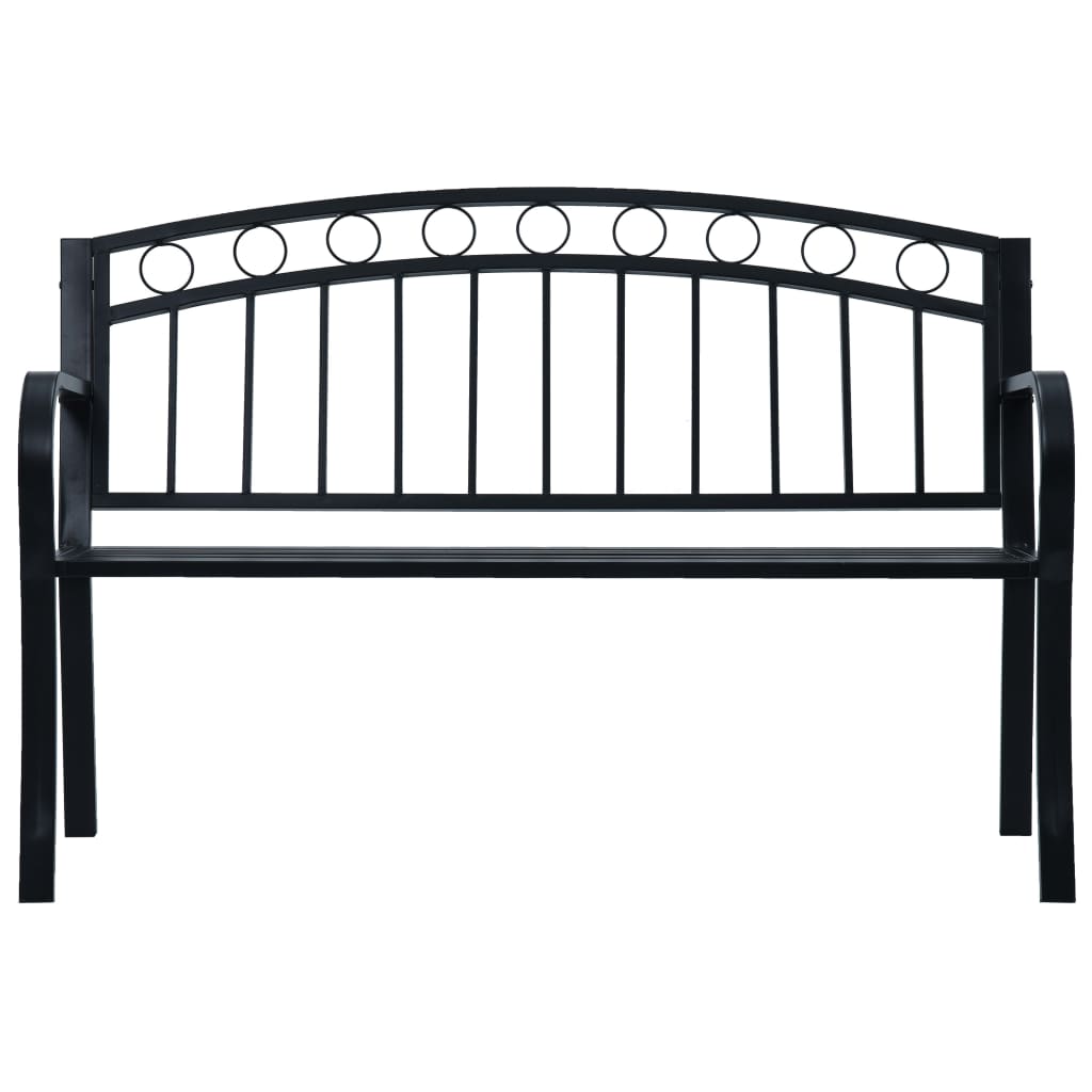 vidaXL Patio Bench 49.2" Black Steel-1