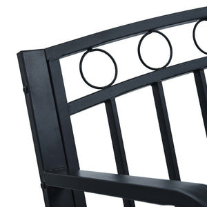 vidaXL Patio Bench 49.2" Black Steel-4