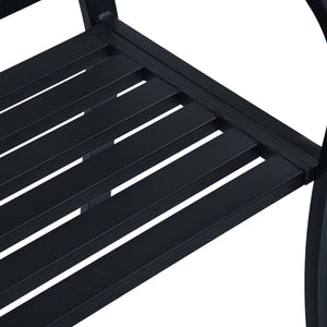 vidaXL Patio Bench 49.2" Black Steel-5