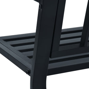 vidaXL Patio Bench 49.2" Black Steel-6