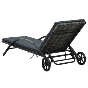 vidaXL Patio Lounge Chairs Outdoor Sunloungers Backyard Sunbeds Poly Rattan-7