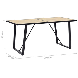 vidaXL Dining Table Kitchen Table Dining Room Breakfast Dinner Table Oak MDF-1