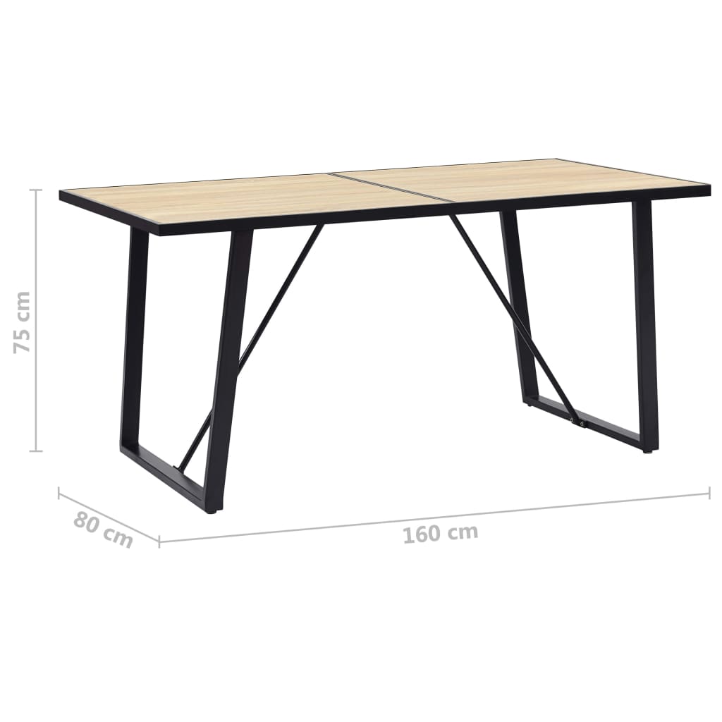 vidaXL Dining Table Kitchen Table Dining Room Breakfast Dinner Table Oak MDF-16