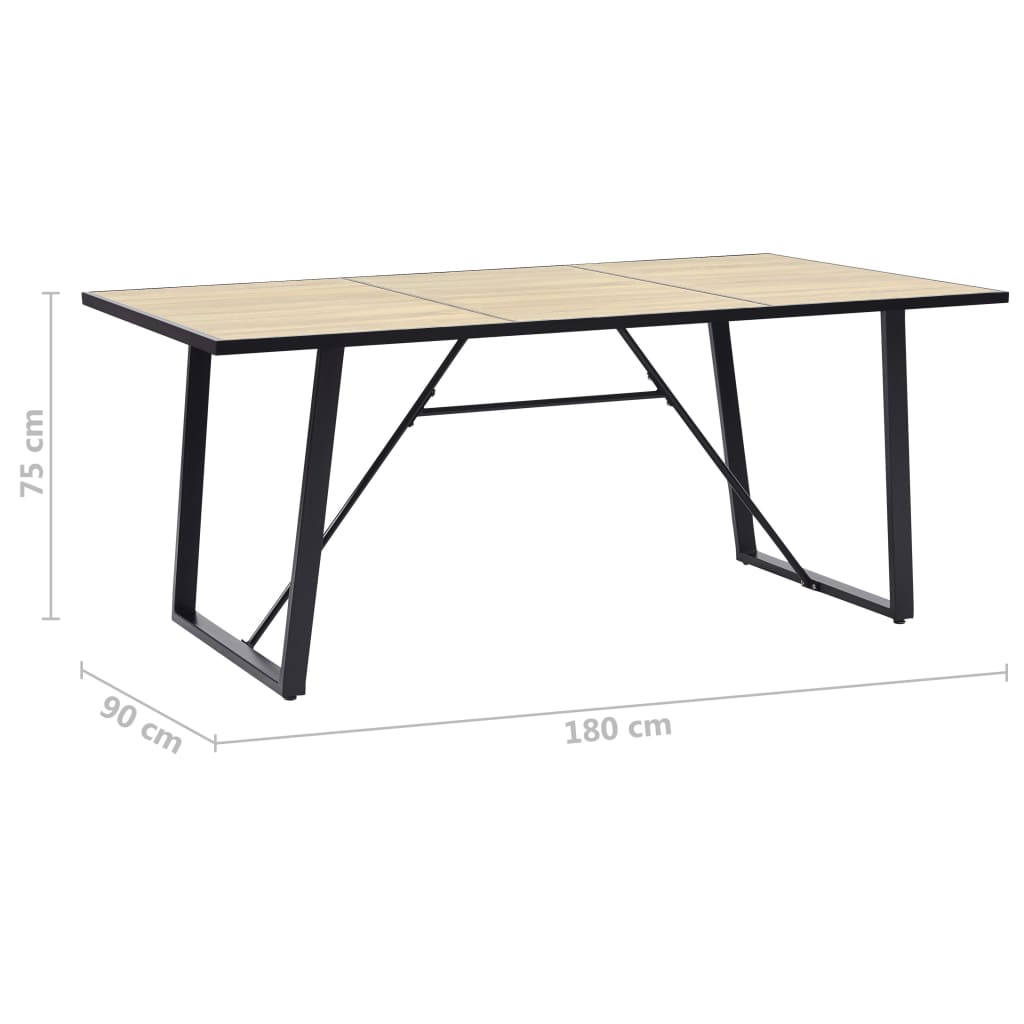 vidaXL Dining Table Kitchen Table Dining Room Breakfast Dinner Table Oak MDF-2