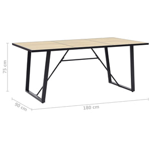 vidaXL Dining Table Kitchen Table Dining Room Breakfast Dinner Table Oak MDF-2