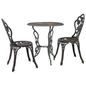 vidaXL Patio Bistro Set 3 Piece Outdoor Garden Table and Chair Cast Aluminum-7