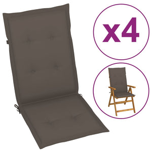 vidaXL Chair Cushion Water Repellent Garden High Back Chair Cushion Pad Fabric-7