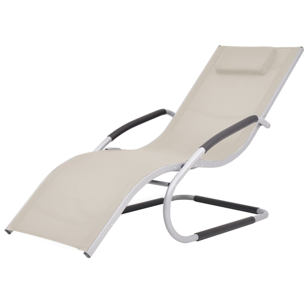 vidaXL Patio Lounge Chair Outdoor Chaise Lounge Chair Deckchair Textilene-2