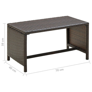 vidaXL Coffee Table Accent Side Table for Living Room Balcony Poly Rattan-17