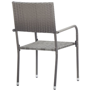 vidaXL Patio Dining Chairs Outdoor Rattan Wicker Dining Chair Poly Rattan-38
