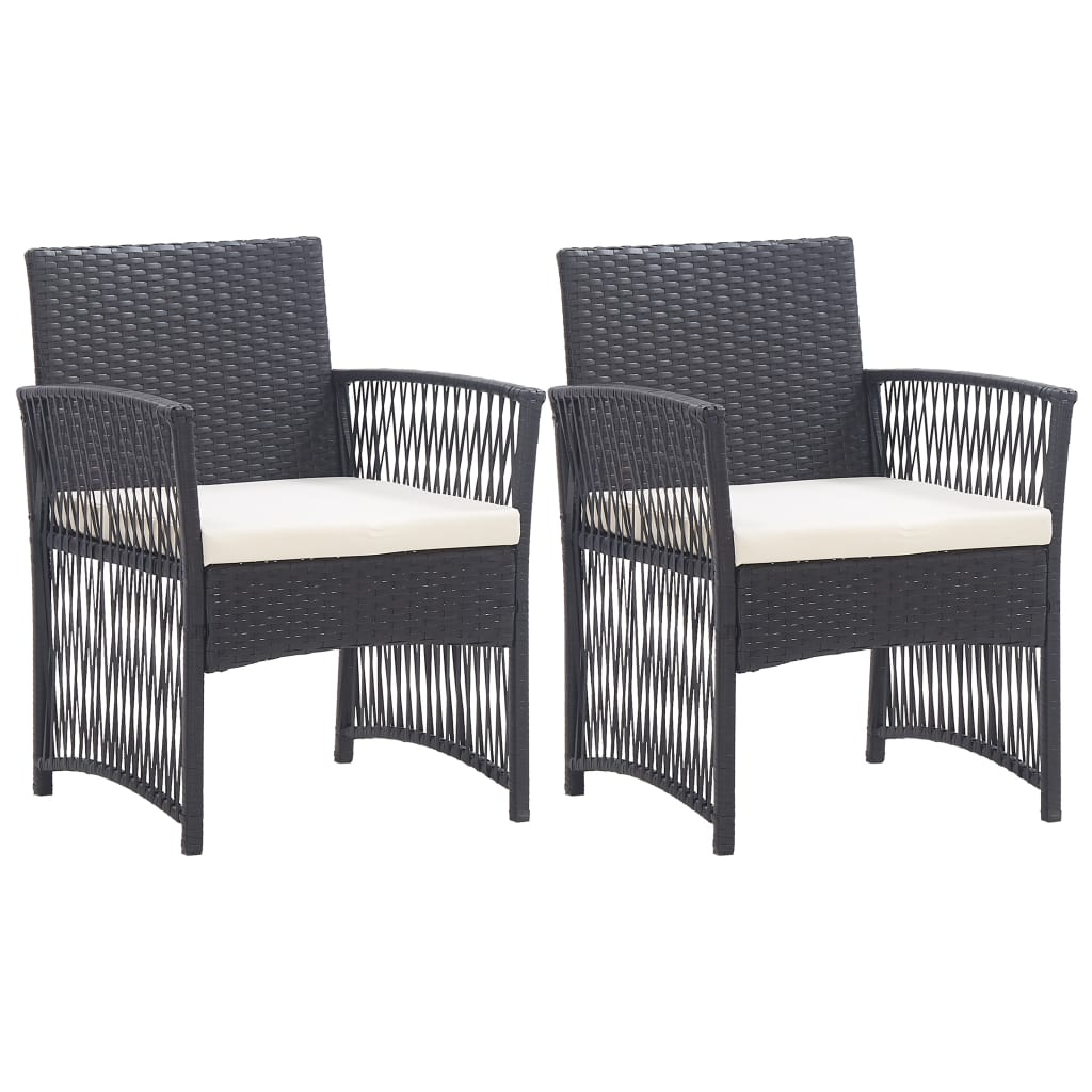 vidaXL Armchairs 2 Pcs Outdoor Wicker Lounge Chair with Cushions Poly Rattan-6