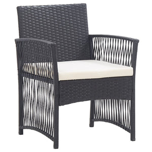 vidaXL Armchairs 2 Pcs Outdoor Wicker Lounge Chair with Cushions Poly Rattan-25