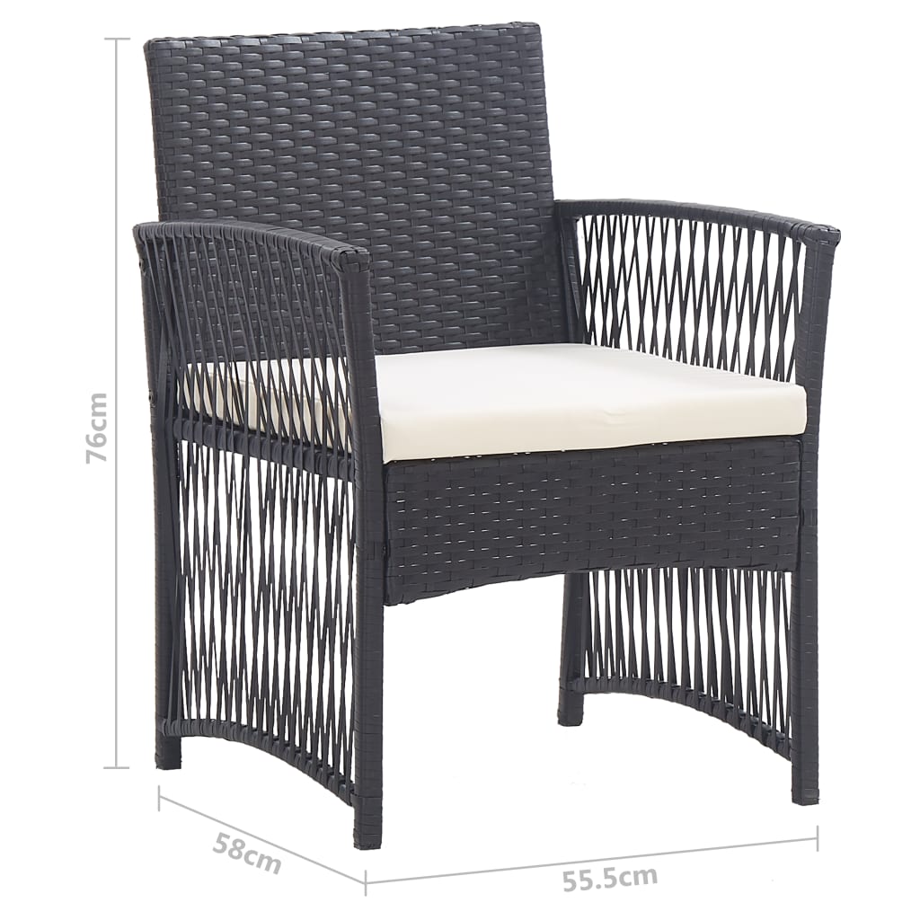 vidaXL Armchairs 2 Pcs Outdoor Wicker Lounge Chair with Cushions Poly Rattan-22