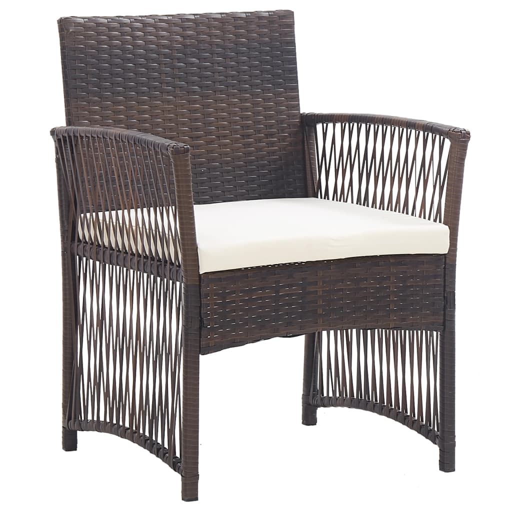 vidaXL Armchairs 2 Pcs Outdoor Wicker Lounge Chair with Cushions Poly Rattan-14