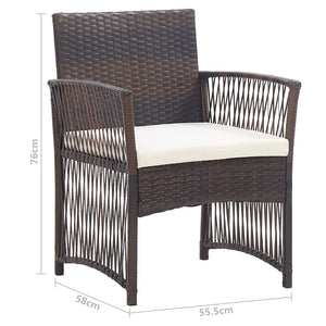 vidaXL Armchairs 2 Pcs Outdoor Wicker Lounge Chair with Cushions Poly Rattan-29