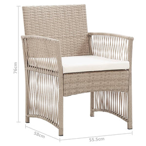 vidaXL Armchairs 2 Pcs Outdoor Wicker Lounge Chair with Cushions Poly Rattan-19