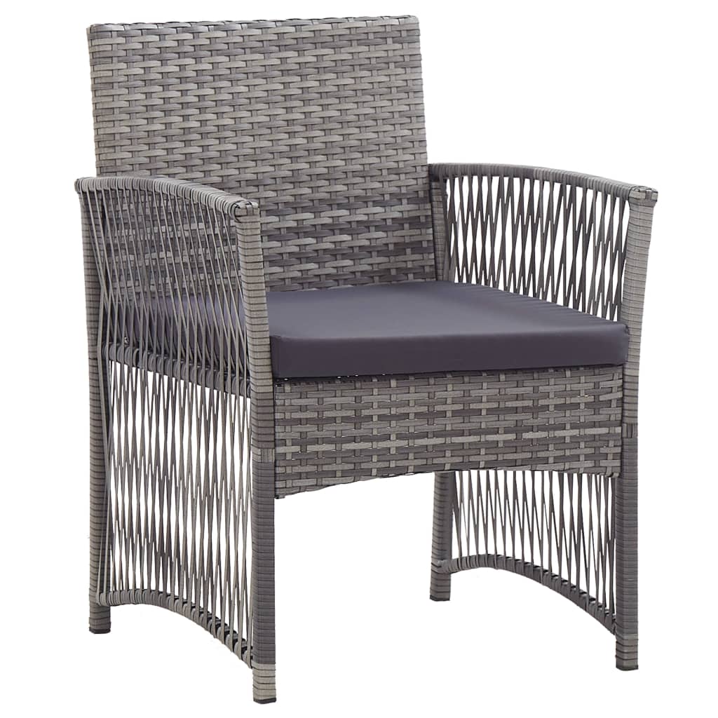 vidaXL Armchairs 2 Pcs Outdoor Wicker Lounge Chair with Cushions Poly Rattan-15